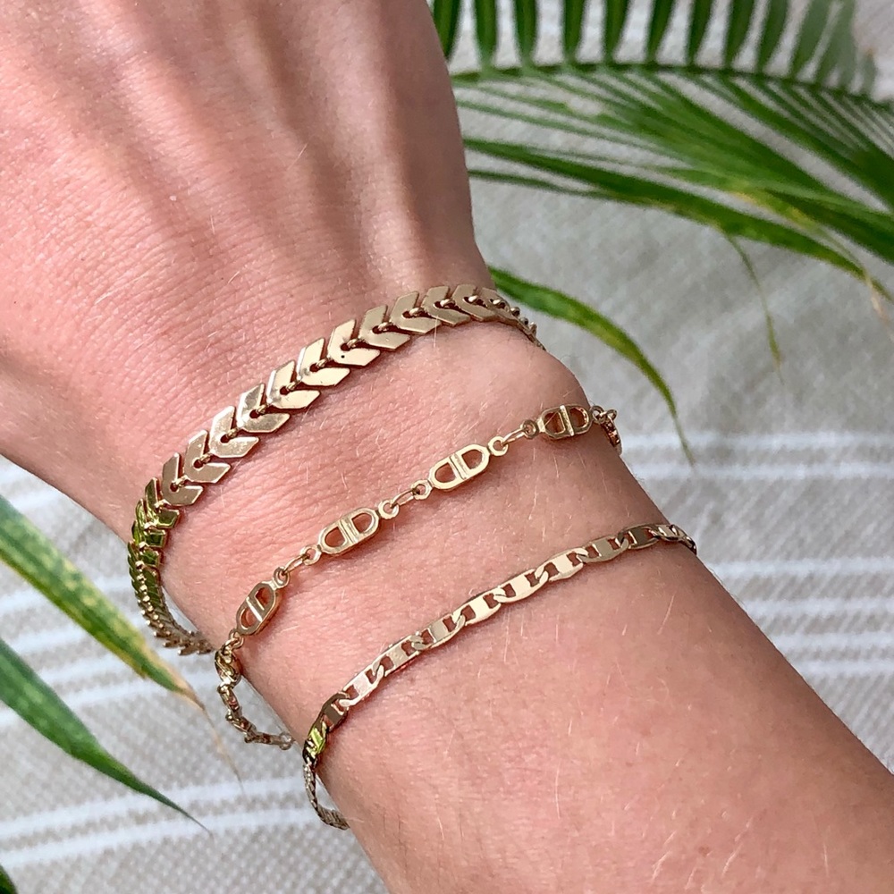 Set of 3 Gold Colored Bracelets